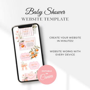 Little Cutie Baby Shower Invitation Website Template - Editable RSVP Invite BS299