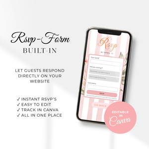 Little Cutie Baby Shower Invitation Website Template - Editable RSVP Invite BS299