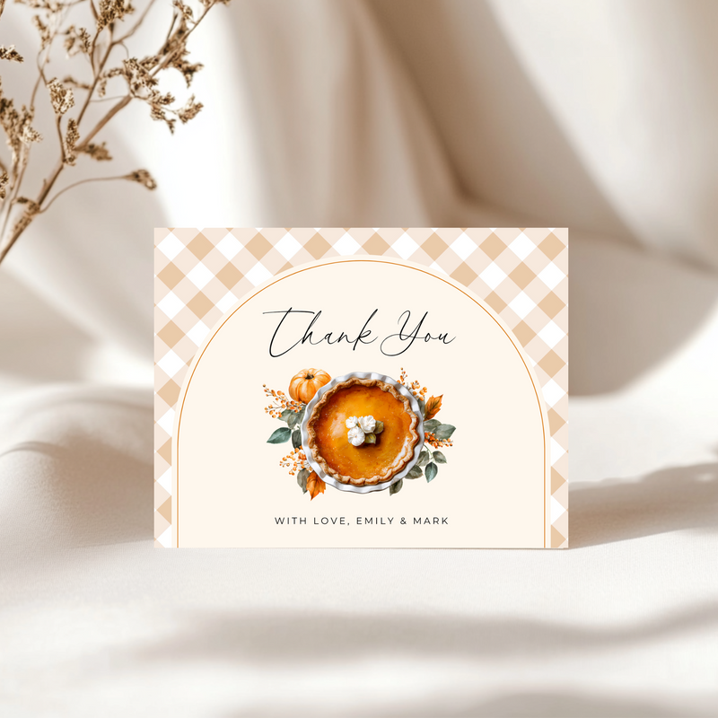 Baby Shower Invitation Bundle - Gingham Cutie Pie Fall Farmhouse Theme BS207