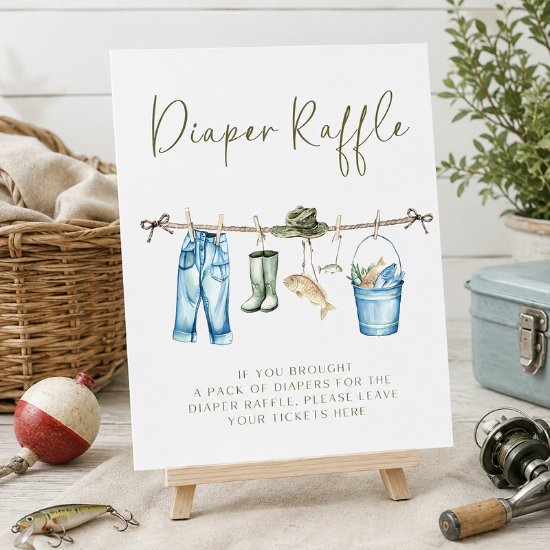Little Fisherman Fishing Baby Shower Table Signs Bundle BS160