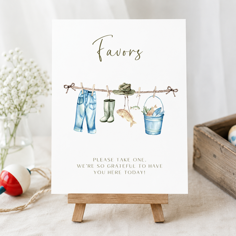 Little Fisherman Fishing Baby Shower Table Signs Bundle BS160