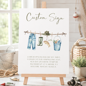 Little Fisherman Fishing Baby Shower Table Signs Bundle BS160