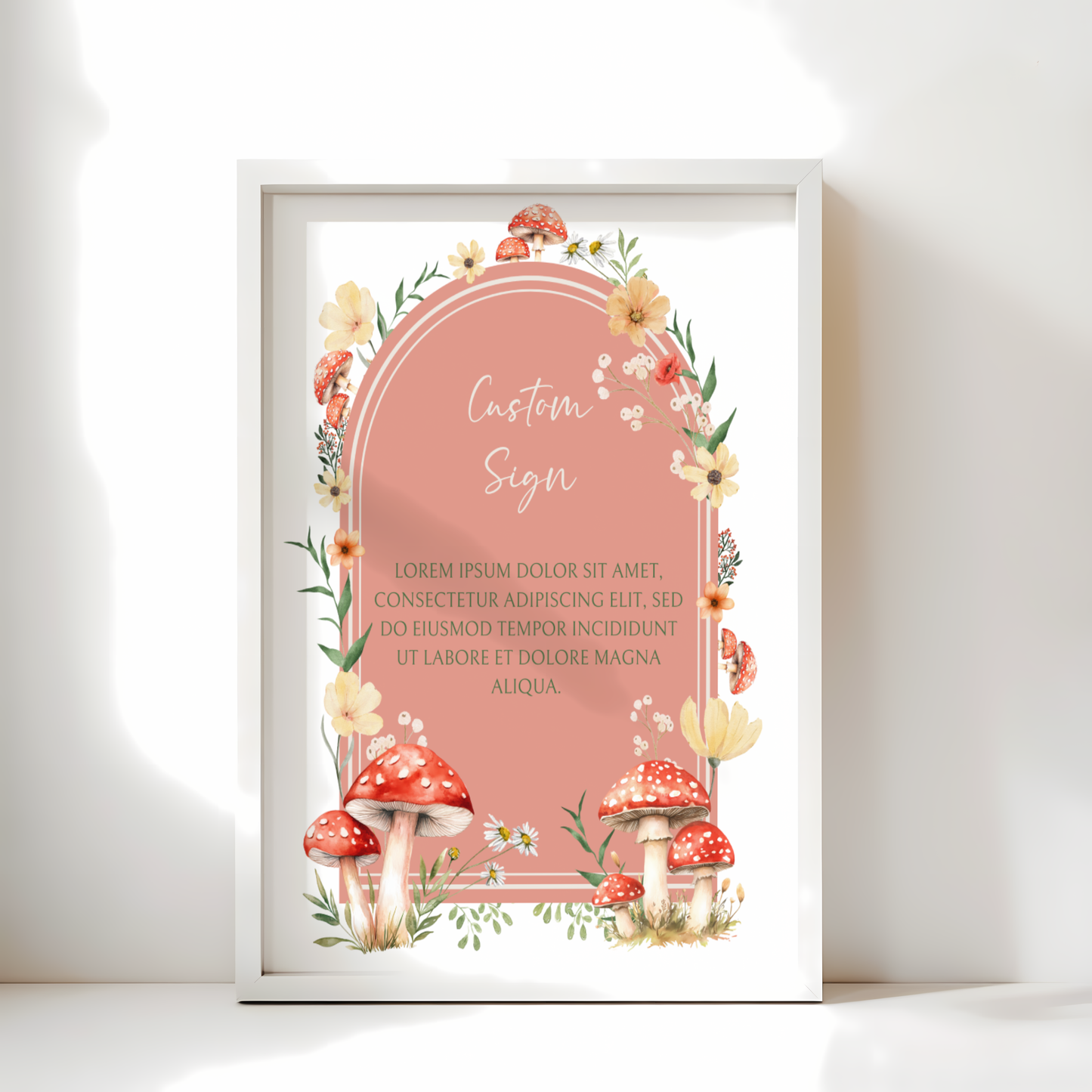Baby Shower Table Sign Bundle - Red Mushroom Little Fungi Woodland Forest BS82