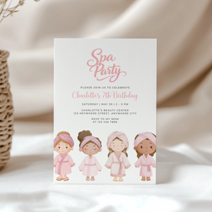 Little Girls Spa Party Invitation L122
