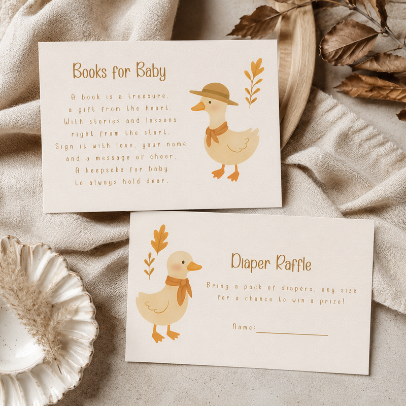 Fall Little Goose Baby Shower Invitation Bundle BS206