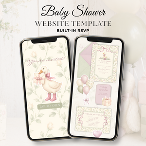 Vintage Floral Little Goose Baby Shower Website Template + RSVP BS150