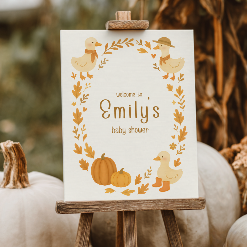 Baby Shower Welcome Sign - Little Goose Fall Theme BS206