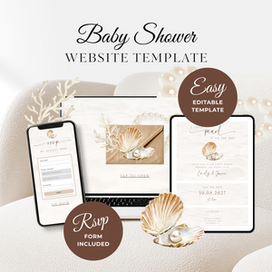 Little Pearl Baby Shower Website Template - Elegant RSVP Website
