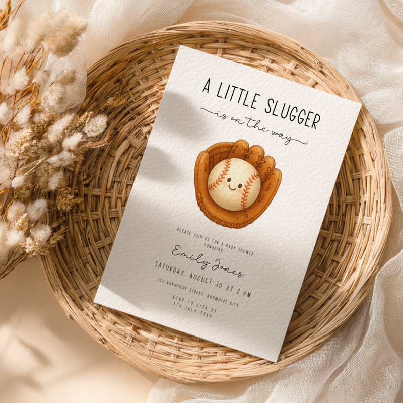 Little Slugger Baseball Baby Shower Invitation BS293
