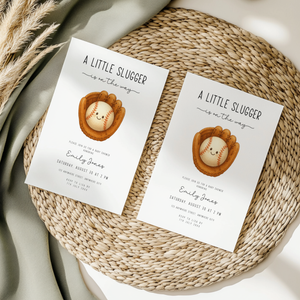 Little Slugger Baseball Baby Shower Invitation BS293