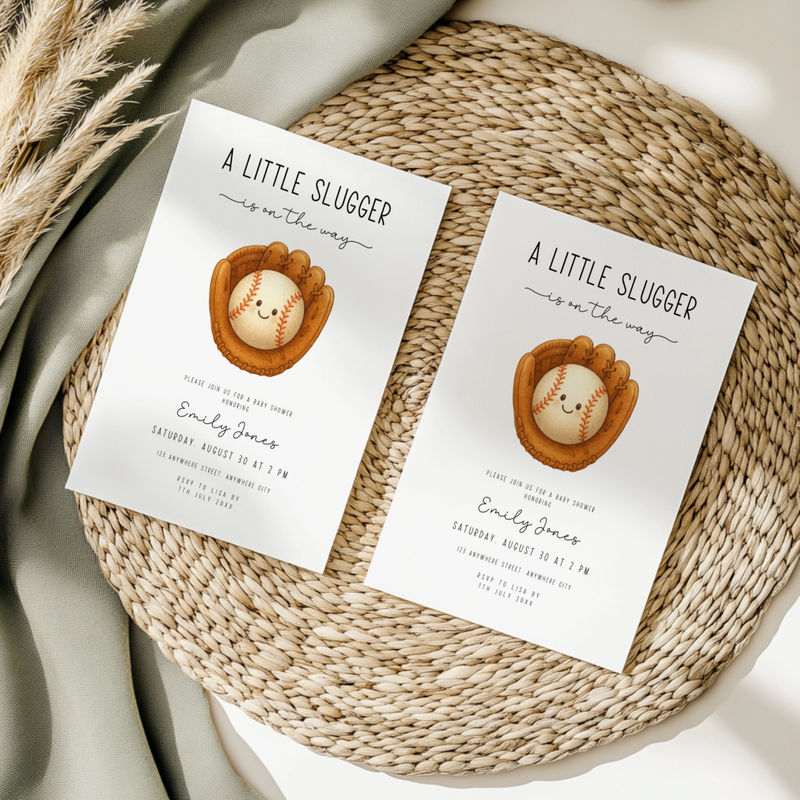 Little Slugger Baseball Baby Shower Invitation BS293