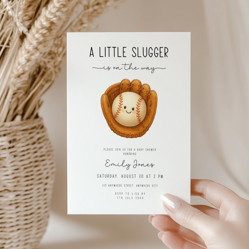Little Slugger Baseball Baby Shower Invitation BS293