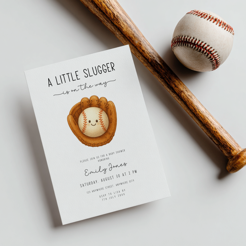 Baseball Baby Shower Invitation Bundle BS293