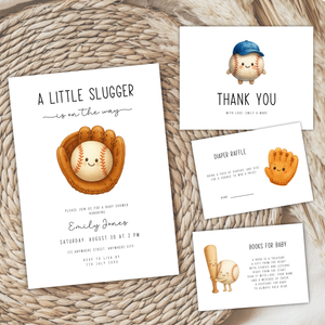 Baseball Baby Shower Invitation Bundle BS293