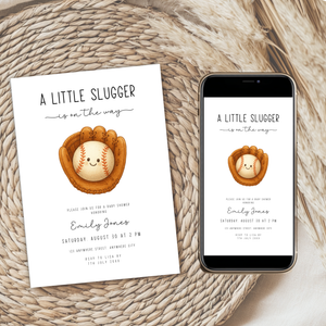 Baseball Baby Shower Invitation Bundle BS293