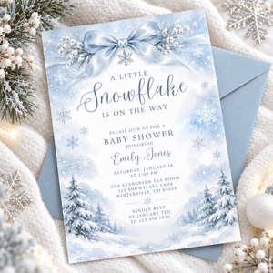 Little Snowflake Winter Baby Shower Invitation BS337