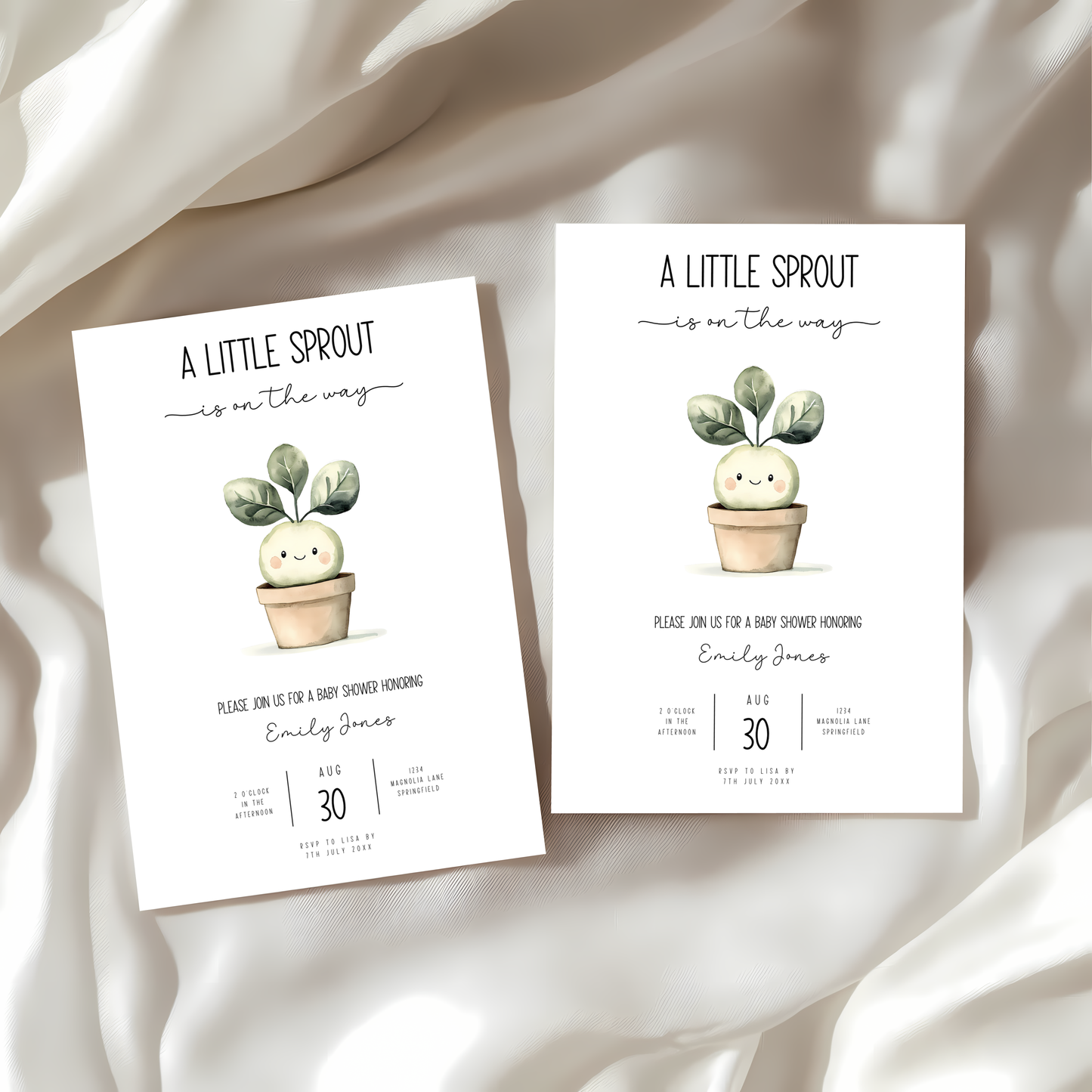 Baby Shower Invitation - A Little Sprout Is On The Way Locally Grown With Love Garden Theme