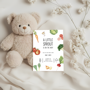 Baby Shower Invitation - Little Sprout Homegrown with Love Vegetables BS97