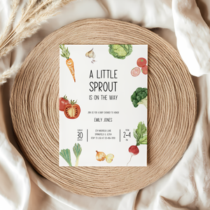 Baby Shower Invitation - Little Sprout Homegrown with Love Vegetables BS97