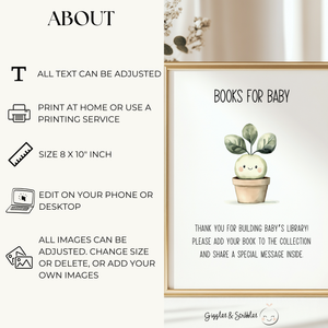 Baby Shower Table Sign Bundle - A Little Sprout Is On The Way BS83