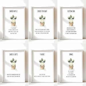 Baby Shower Table Sign Bundle - A Little Sprout Is On The Way BS83