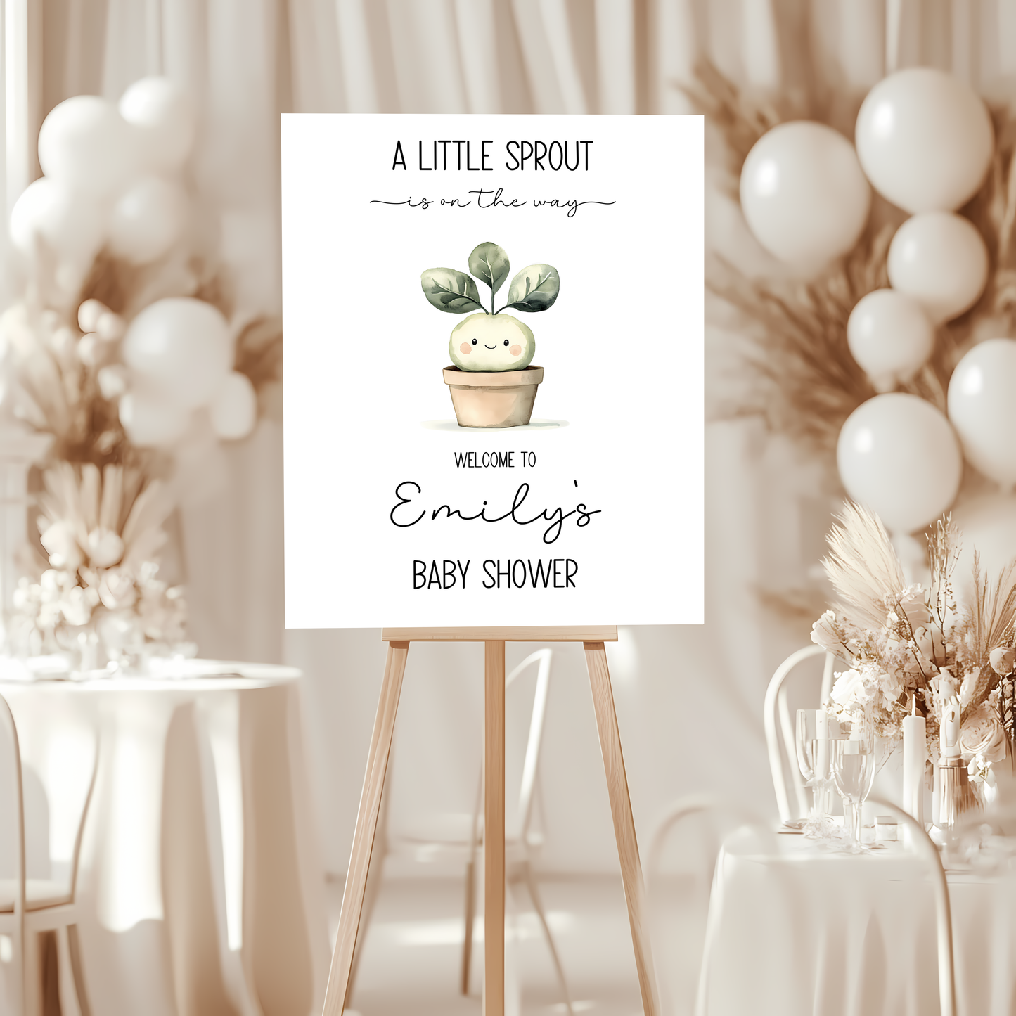 Baby Shower Welcome Sign - Little Sprout Locally Grown Farmers Market BS83