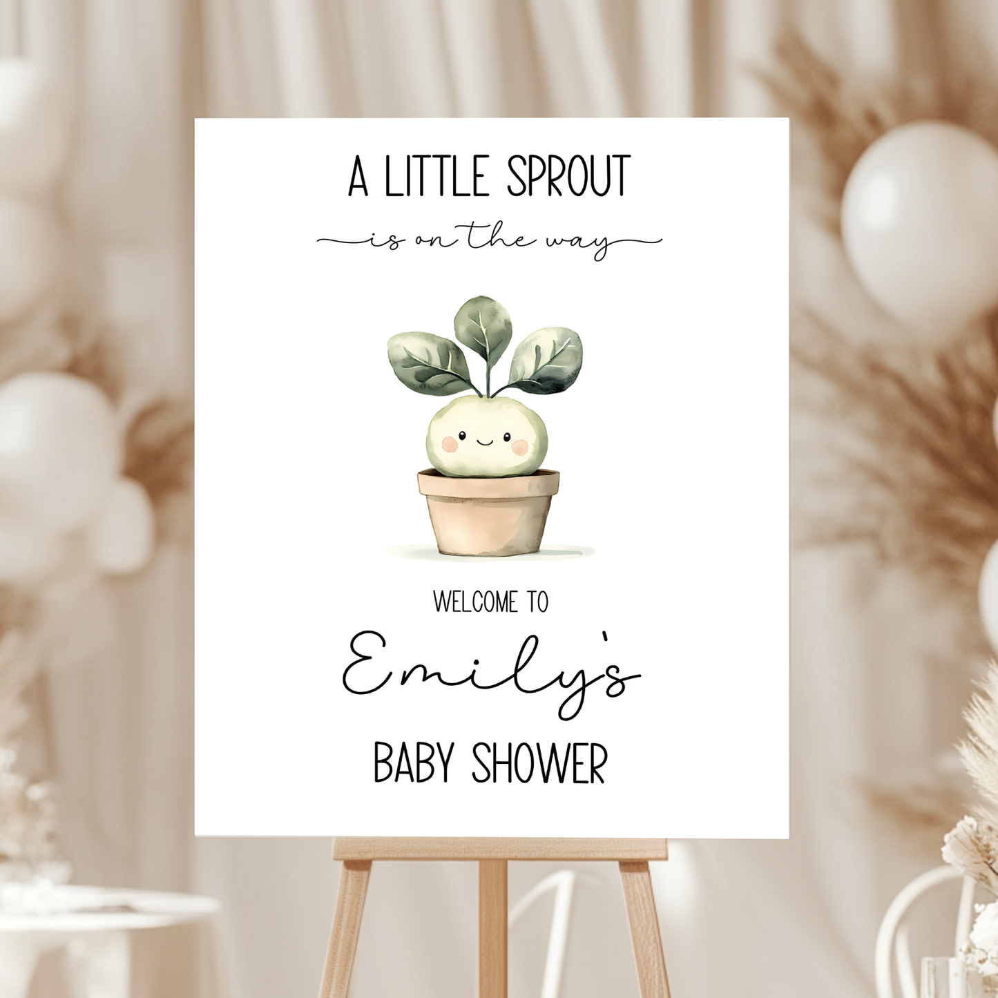 Baby Shower Welcome Sign - Little Sprout Locally Grown Farmers Market BS83