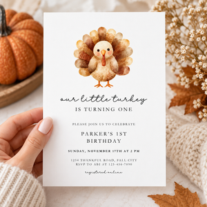 Little Turkey Birthday Invitation L169