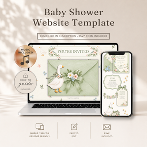 Little Goose Baby Shower Website Invitation with RSVP BS334