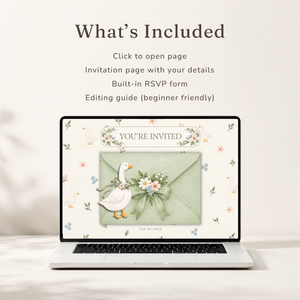 Little Goose Baby Shower Website Invitation with RSVP BS334