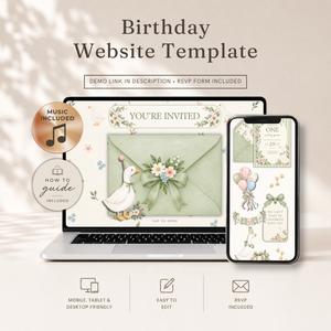 One Silly Goose First Birthday Website Invitation L176