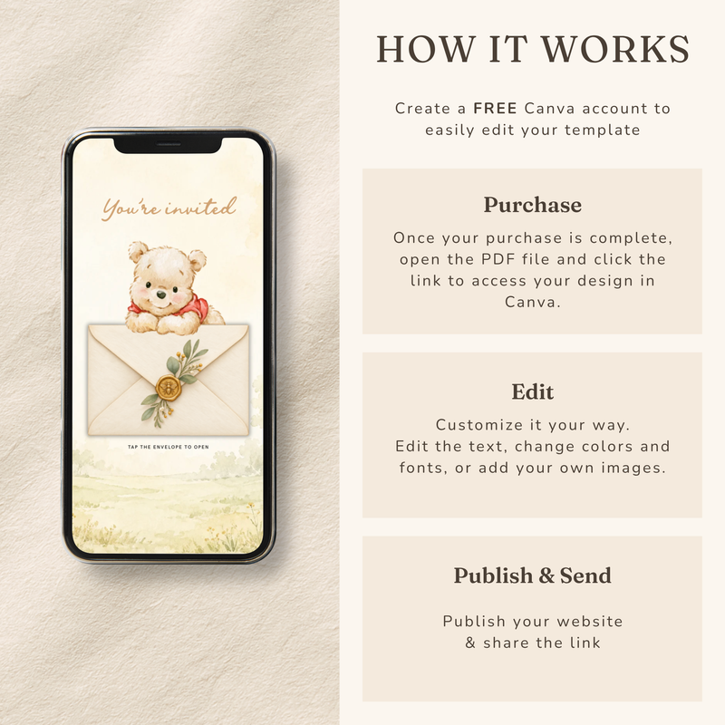 Little Hunny Baby Shower Website Invitation with RSVP BS322