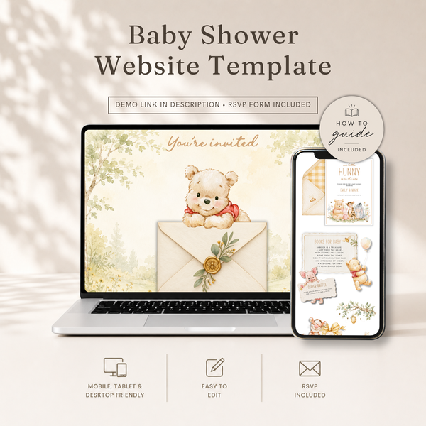 Little Hunny Baby Shower Website Invitation with RSVP BS322