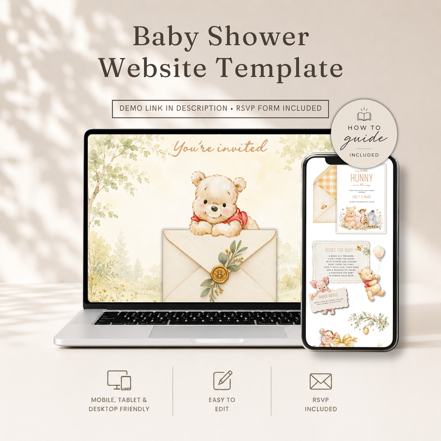 Little Hunny Baby Shower Website Invitation with RSVP BS322