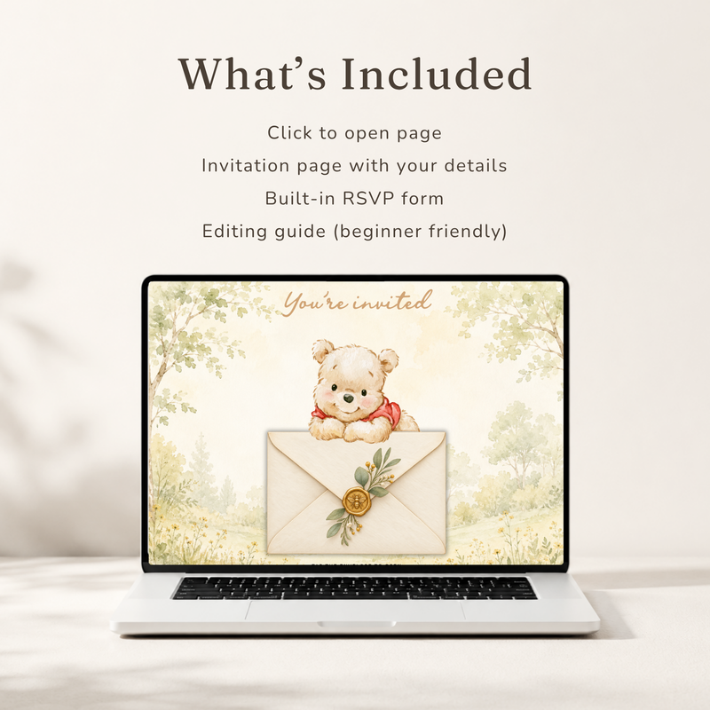 Little Hunny Baby Shower Website Invitation with RSVP BS322