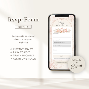 Pink Pumpkin Baby Shower Website Invitation with RSVP BS233