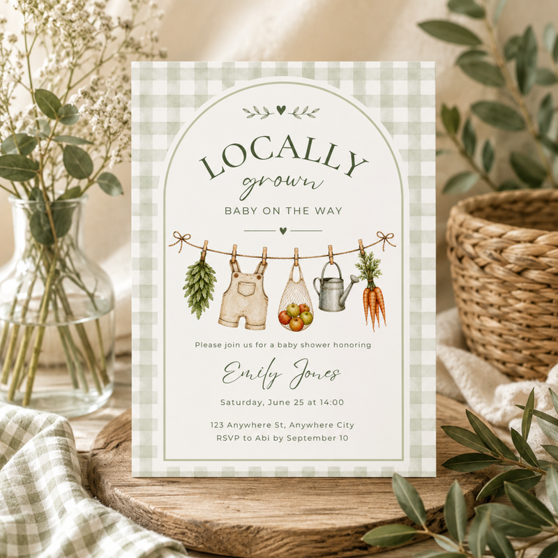 Locally Grown Baby Shower Invitation BS313
