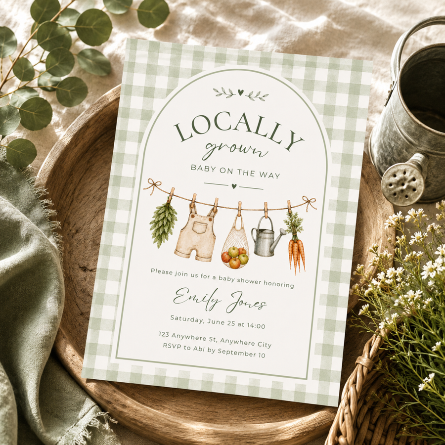 Locally Grown Baby Shower Invitation BS313