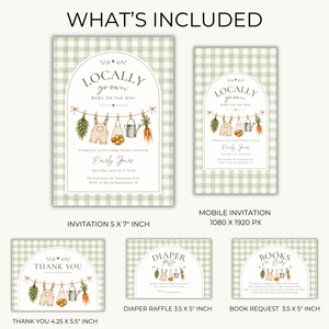 Locally Grown Baby Shower Invitation Bundle BS313