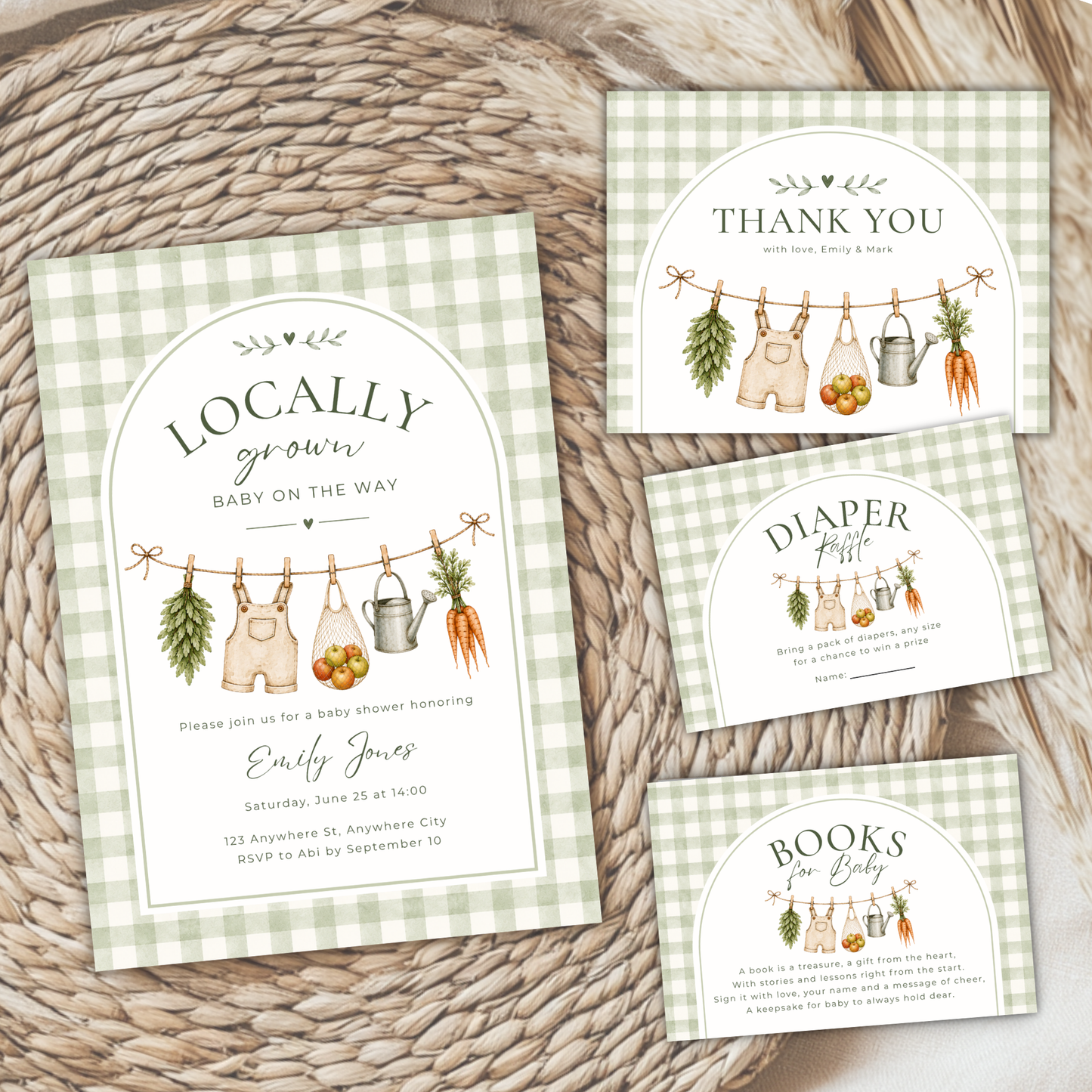 Locally Grown Baby Shower Invitation Bundle BS313