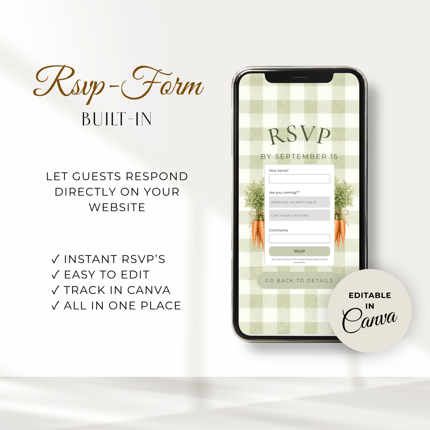Locally Grown Baby Shower Website Invitation with RSVP BS313