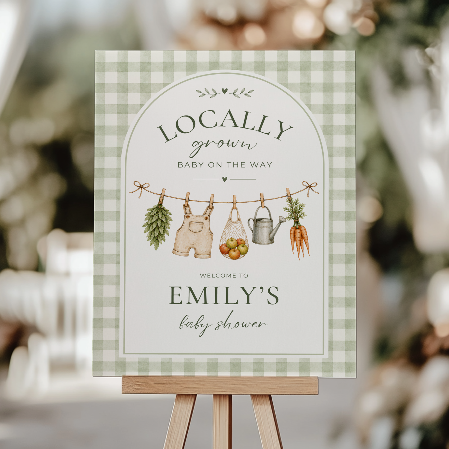 Locally Grown Baby Shower Welcome Sign BS313