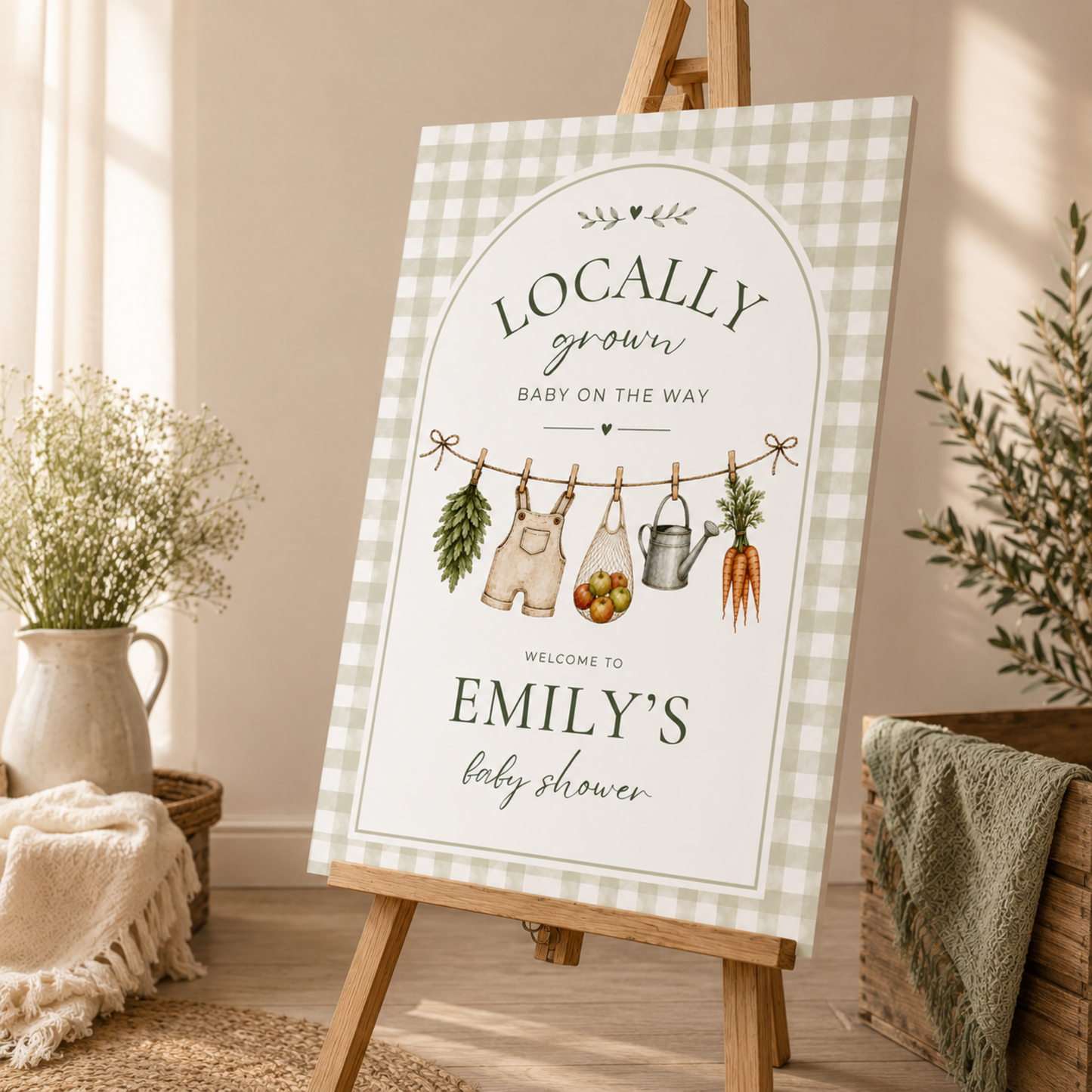 Locally Grown Baby Shower Welcome Sign BS313