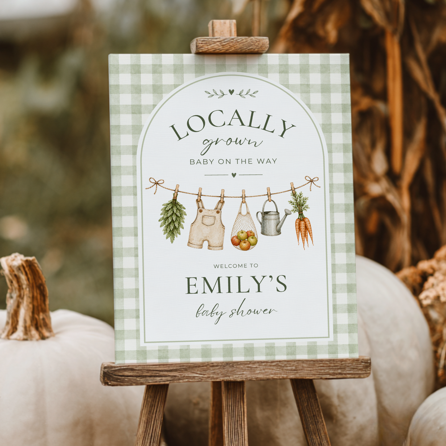 Locally Grown Baby Shower Welcome Sign BS313