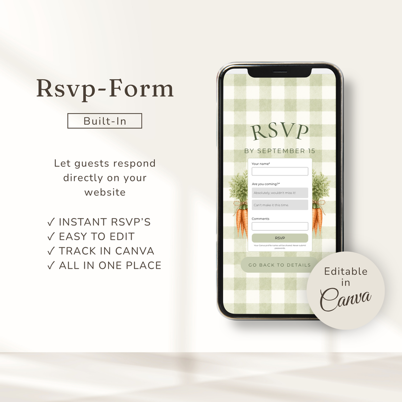 Locally Grown Baby Shower Website Invitation with RSVP BS313