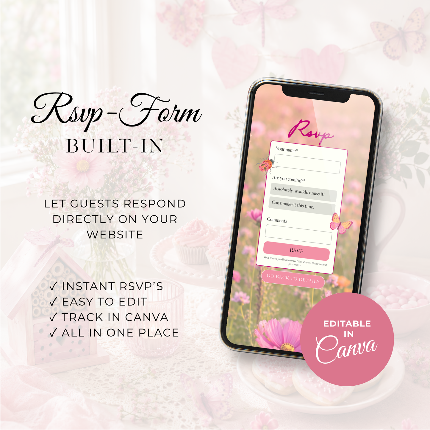 Love Bug Baby Shower Website Invite with RSVP BS306