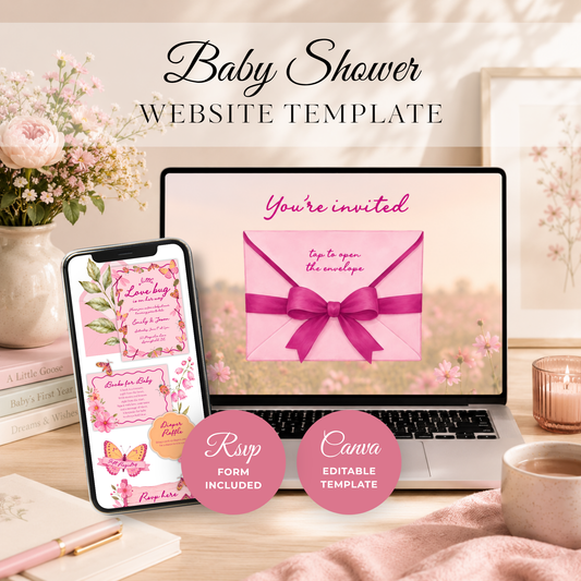 Love Bug Baby Shower Website Invite with RSVP BS306