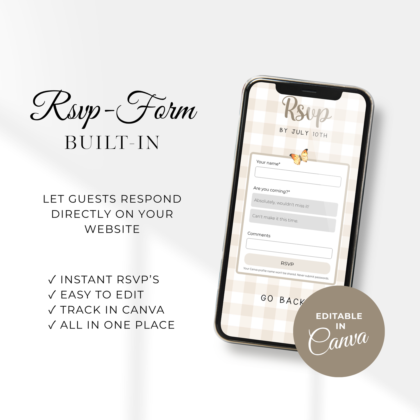 Love Bug Baby Shower Website Template - Editable RSVP Website
