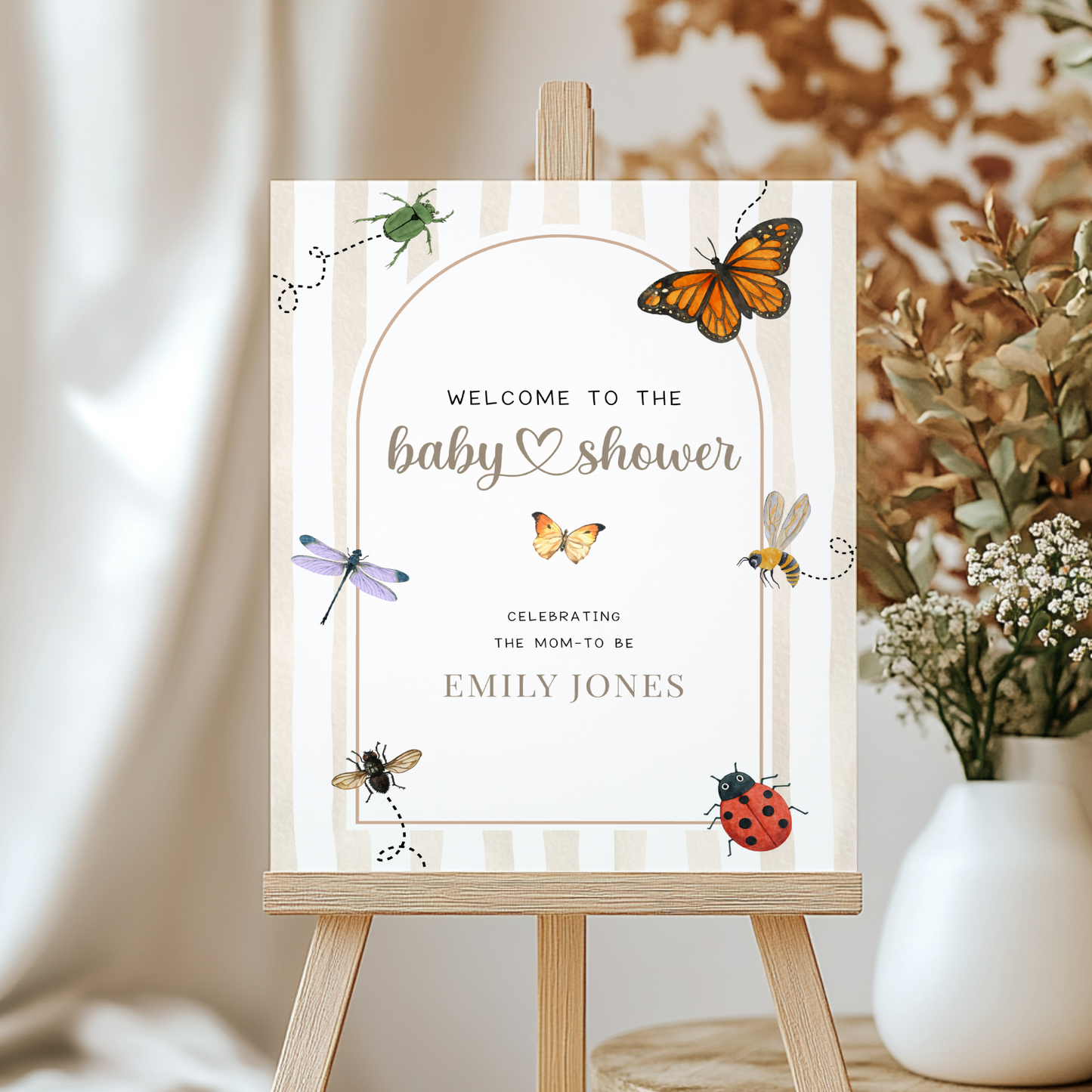 Love Bug Baby Shower Welcome Sign BS276