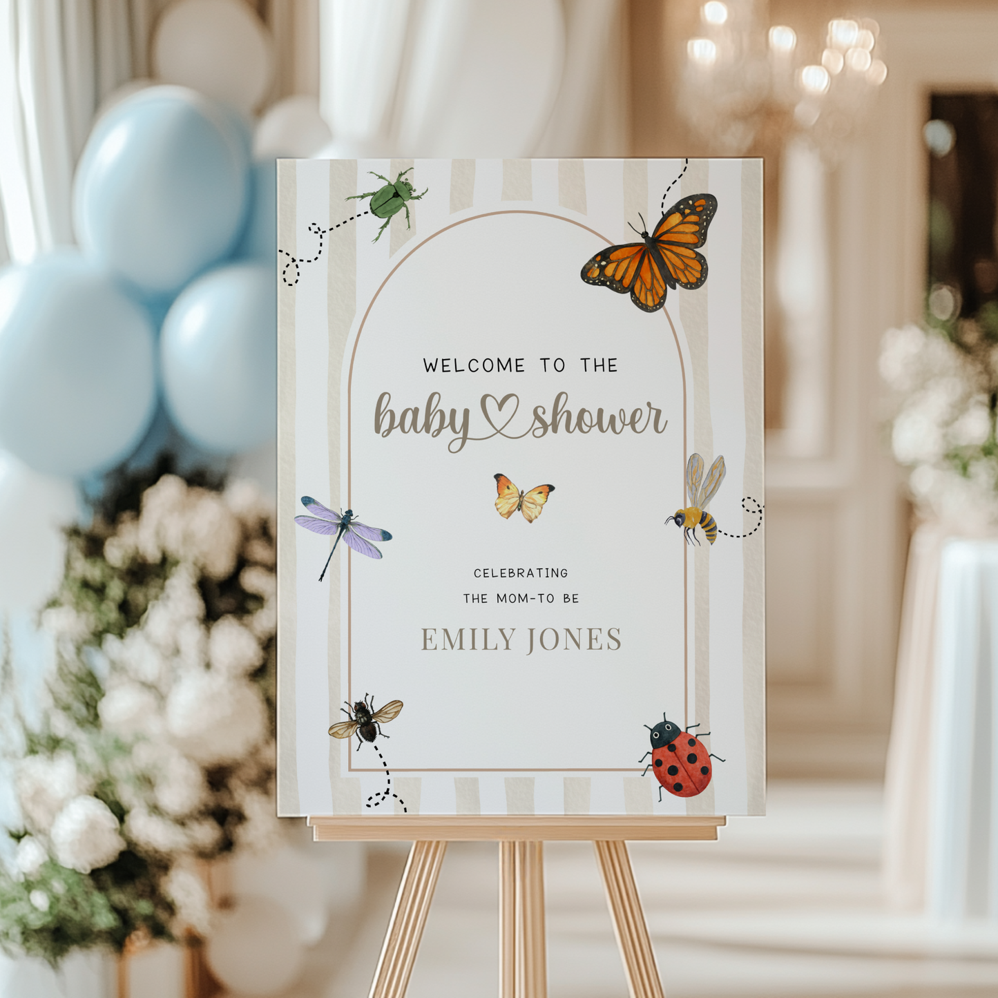 Love Bug Baby Shower Welcome Sign BS276